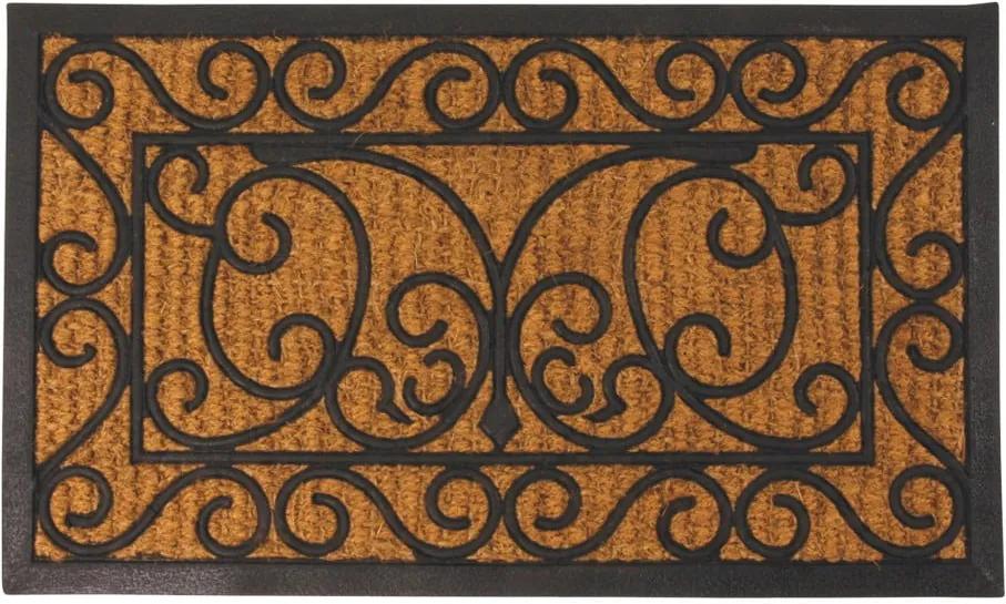 Ornamental négyszögletes gumi lábtörlő kókuszrosttal, 44,5 x 74,5 cm - Esschert Design