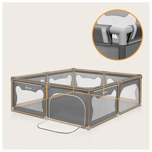 Lionelo - Járóka WILLOW XL szürke