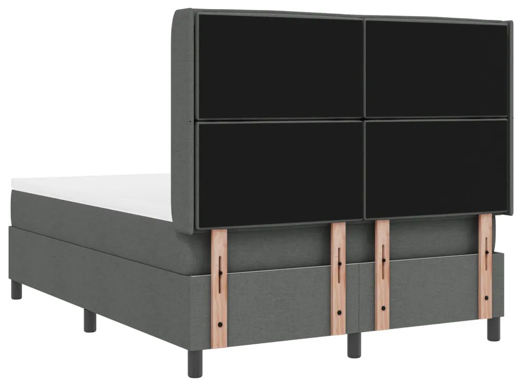 Boxspring Ágy Mattress-szel & LED Fekete Szürke 160x200 cm Szövet