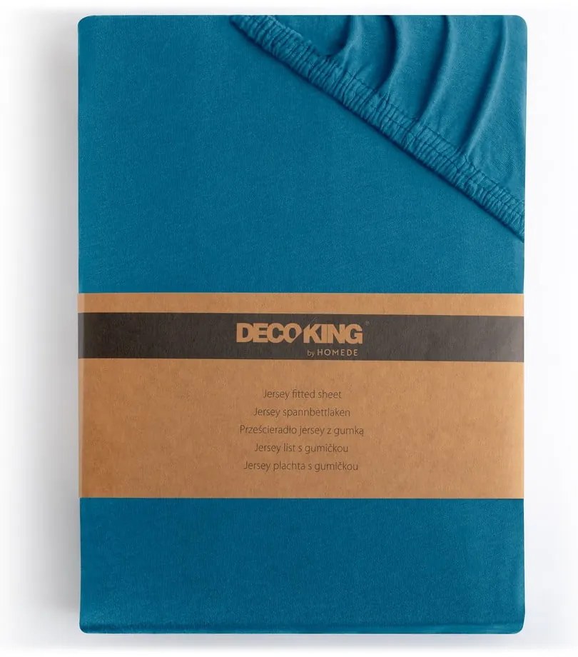 Petróleum színű gumis jersey lepedő 220x200 cm Amber – Restilo