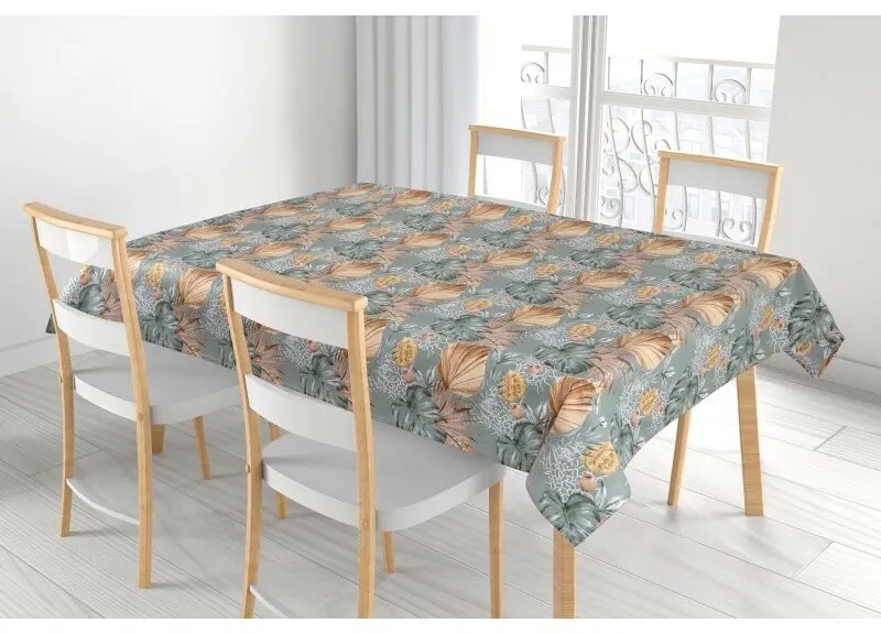 Bellatex asztalterítő Adéla Monstera, rózsaszínsárga , 120 x 140 cm