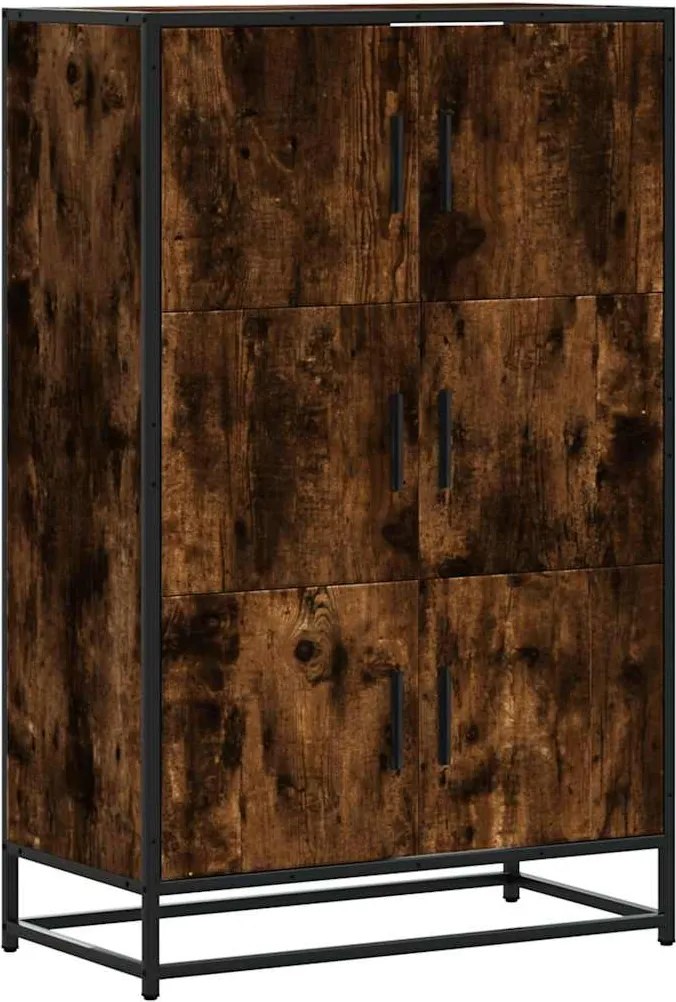 vidaXL Highboard sonoma tölgy 68x35x106,5 cm gépelt fa és fém