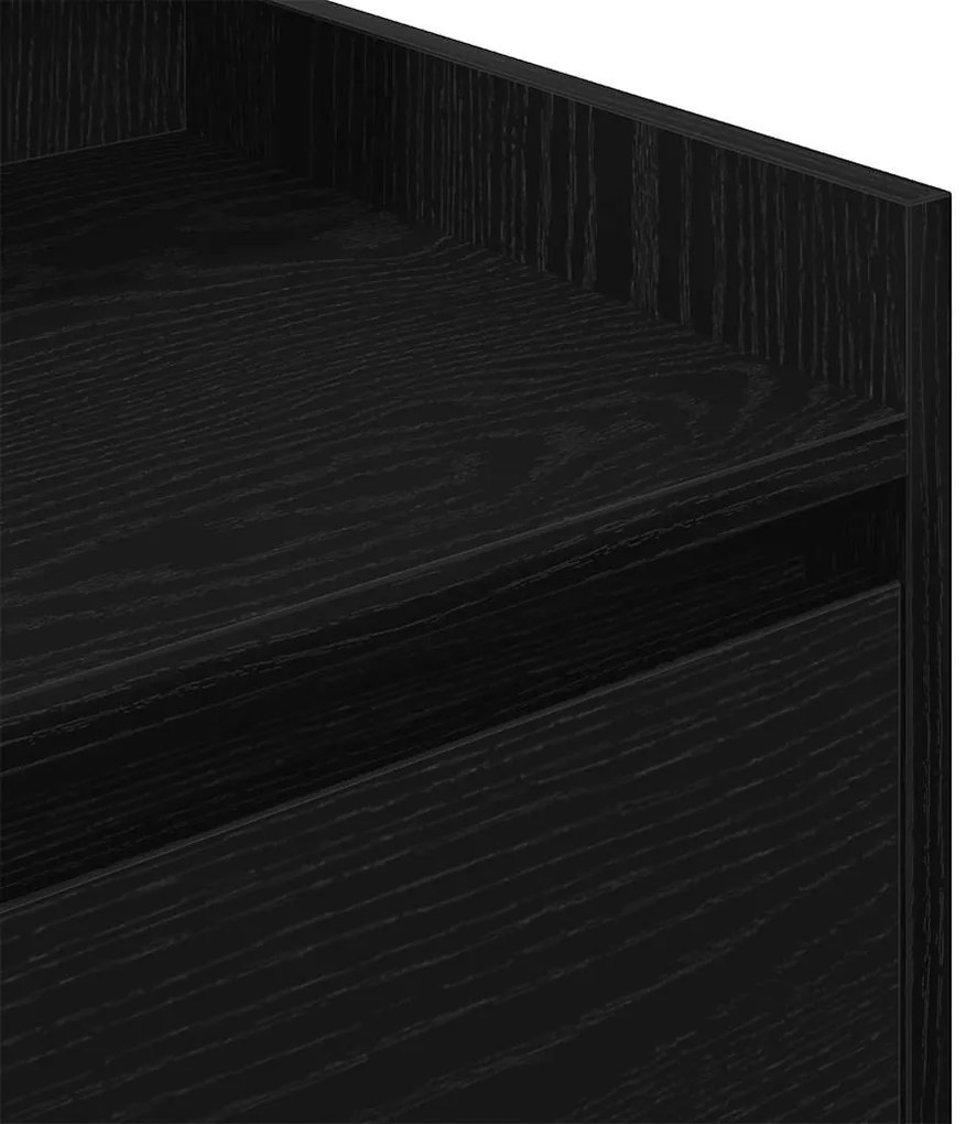 2 db fekete éjjeliszekrények 2 fiókkal 38x34x80 cm