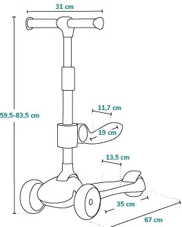 Lionelo - Gyermek roller 2in1 FRANKY rózsaszín