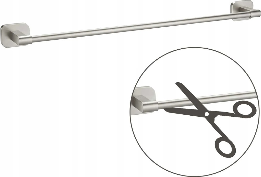 Fürdőszobai akasztó egykaros törölközőtartó 64 cm Rea Nico Csiszolt