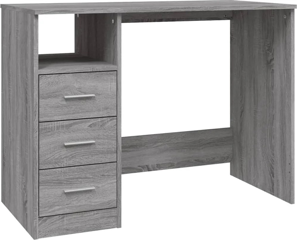 vidaXL szürke sonoma színű szerelt fa íróasztal 102x50x76 cm