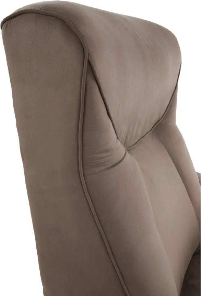 Mechanikusan állítható pihenő fotel, szürkés barna textil, SUAREZ