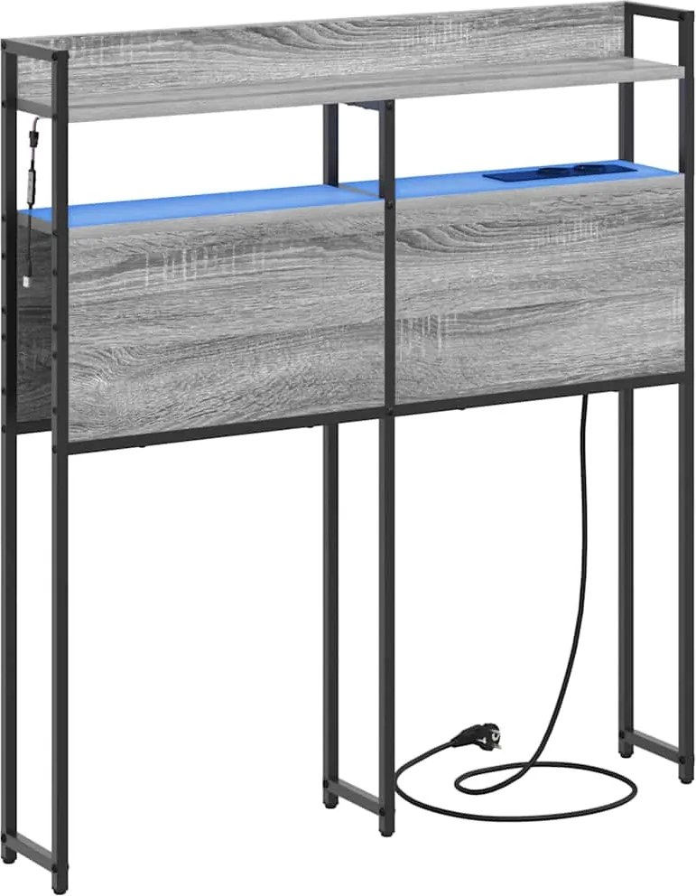 vidaXL Tároló fejtámla polcokkal Szürke sonoma 100 cm Faanyag