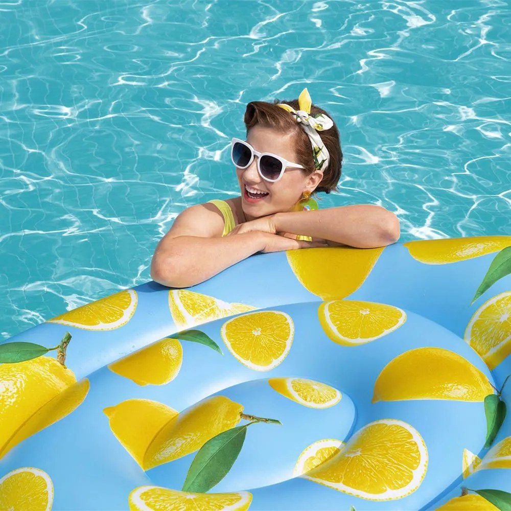 Citrom formájú és mintájú matrac, 1,76 x 1,22m