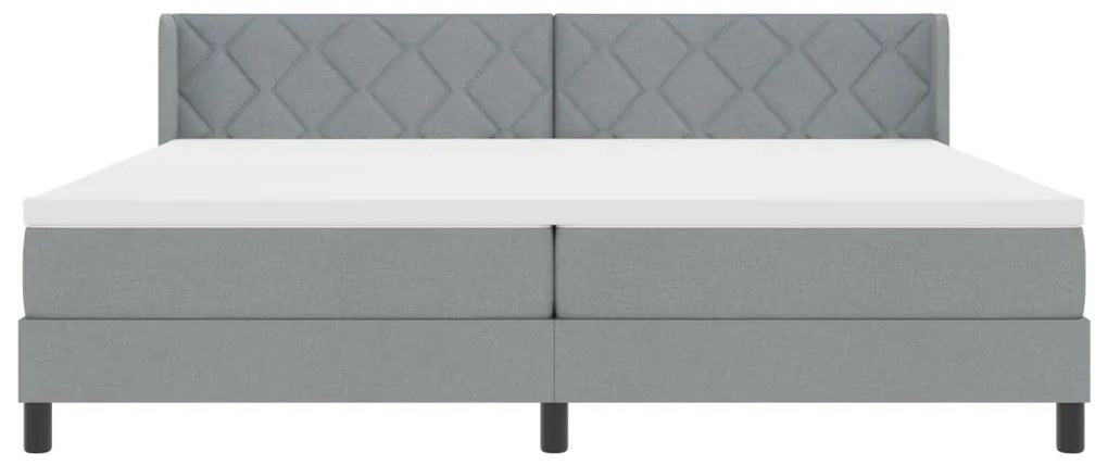 Boxspring Ágy Matrac Kíséretében, Világosszürke, 200x200 cm, Szövet
