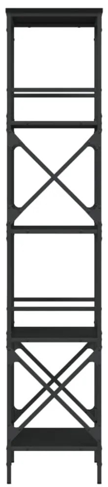 5 szintes fekete szerelt fa könyvespolc 59 x 35 x 132 cm