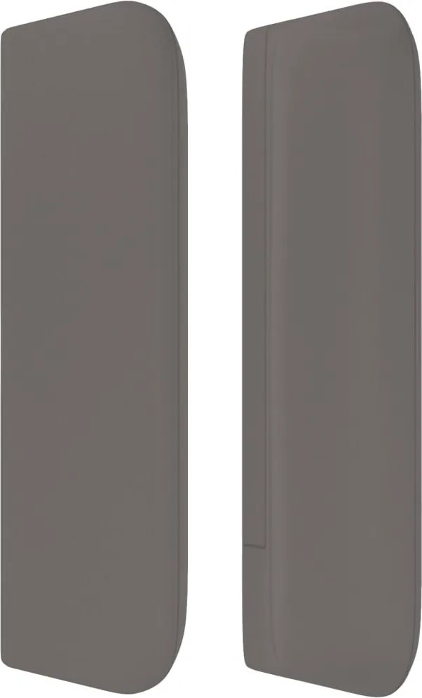 szürke műbőr szárnyas fejtámla szárnyakkal 147x16x78/88 cm