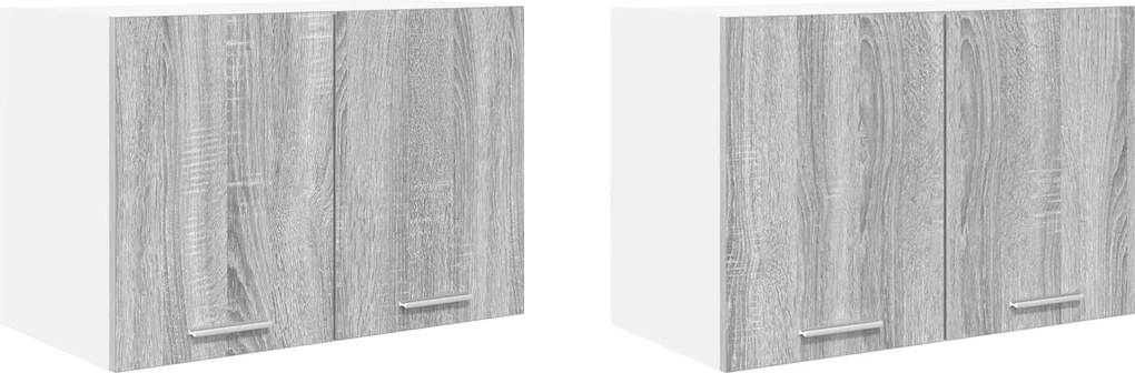 vidaXL Függő szekrény 2 pcs Szürke Sonoma és fehér 60 x 31 x 40 cm