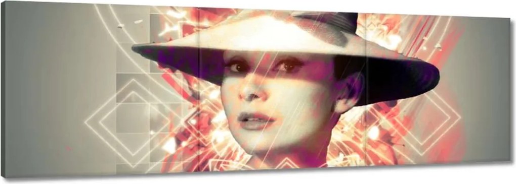 Vászonkép 150x50 Audrey a kalapban