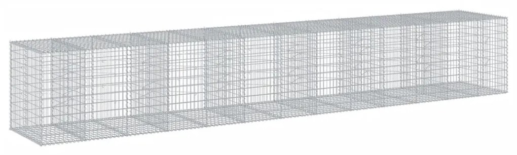 horganyzott vas gabion kosár fedéllel 650 x 100 x 100 cm