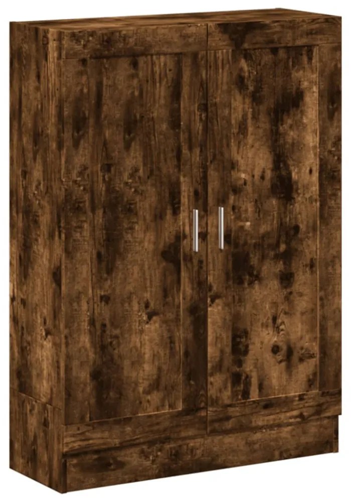 füstös tölgy színű szerelt fa könyvszekrény 82,5x30,5x115 cm