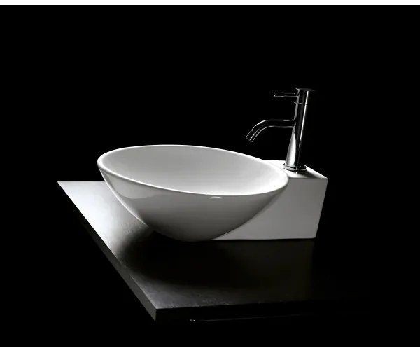 Bathco 0028 - Ráépíthető mosdó BAYONA 42x50,5 cm porcelán/fehér