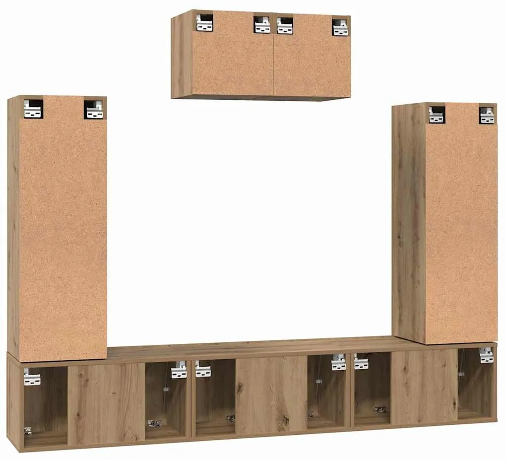 TV szekrény garnitúra 7 pcs kézműves tölgy 180 x 30 x 120 cm