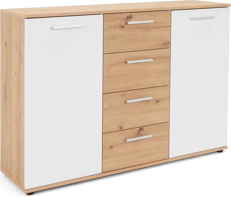 Jacky 2 artisan/fehér komód 120 cm