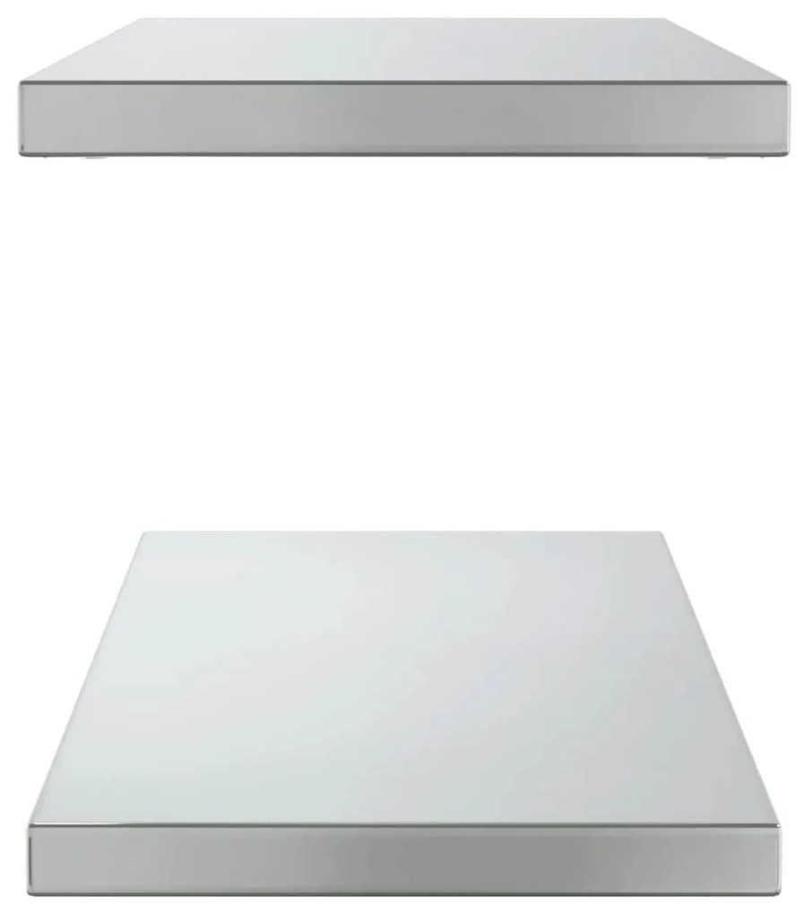 2 db ezüstszínű rozsdamentes acél fali polc 75 x 30 x 3 cm