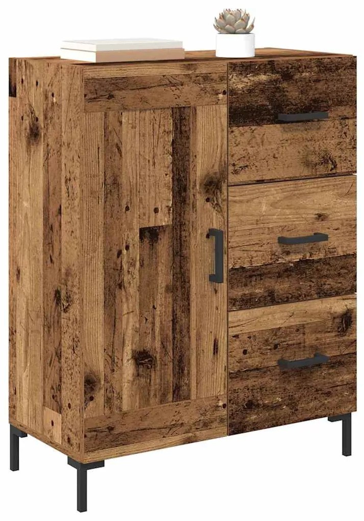 Széf fiókkal Régi fa 69.5 x 34 x 90 cm Faanyag