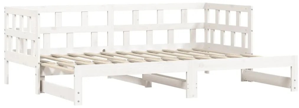 fehér tömör fenyőfa kihúzható kanapéágy 80 x 200 cm