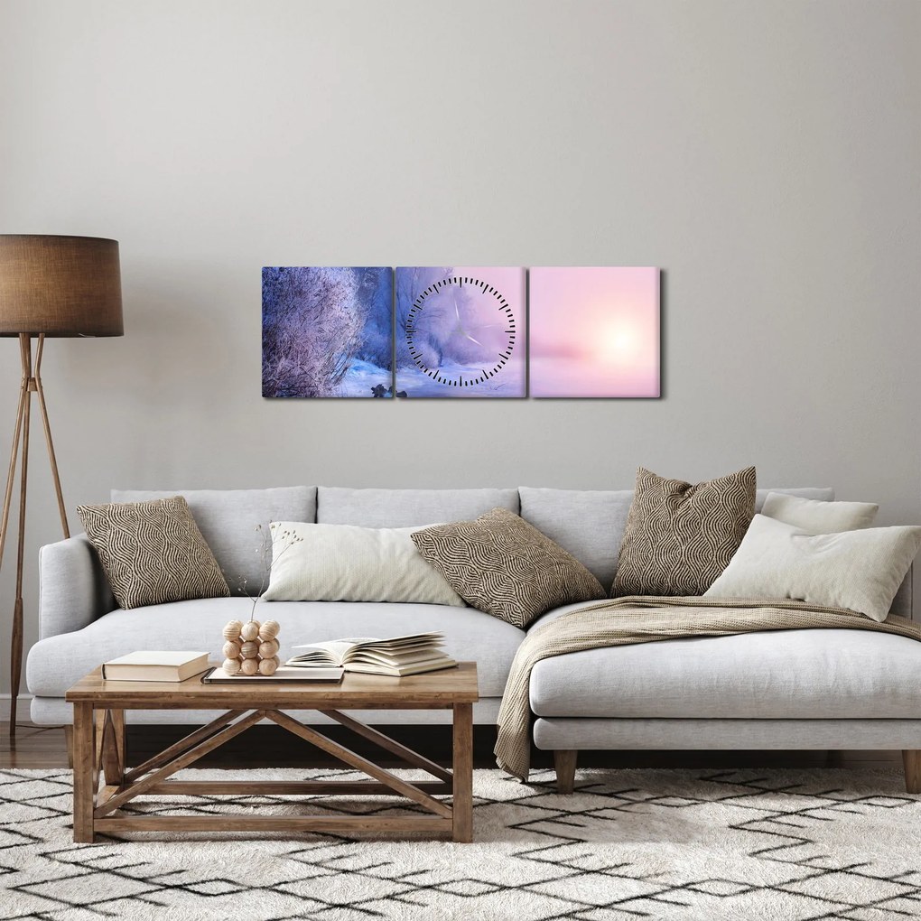 Kép - Befagyott folyó (órával) (90x30 cm)
