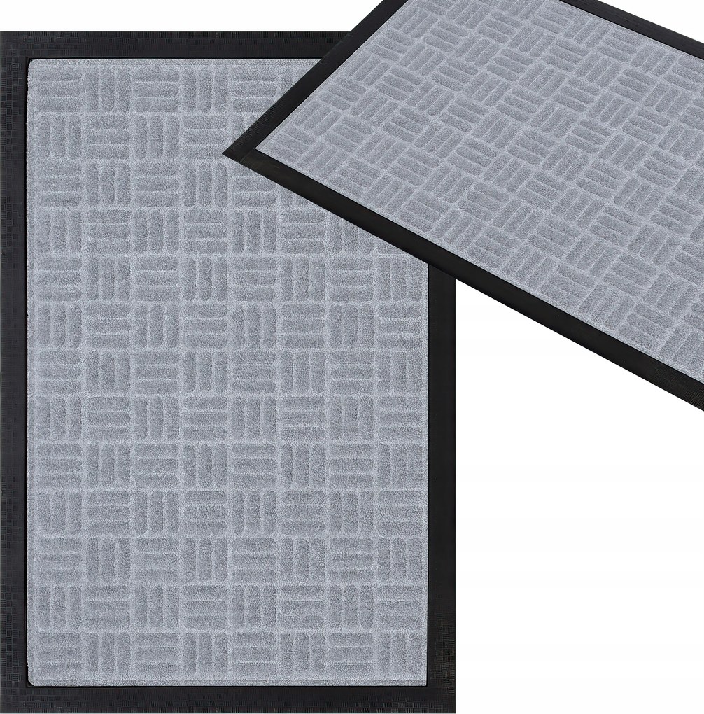 Lábtörlő Ajtó Alá 45x75 Külső Szürke Bejárati Gumi Belső 3D