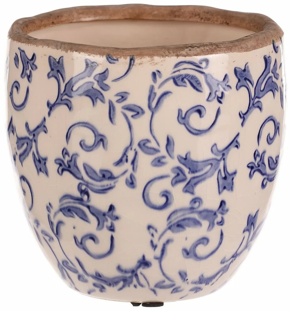Kerámia virágcserép burkolat retro stílusban,átmérő 15 cm x 14 cm