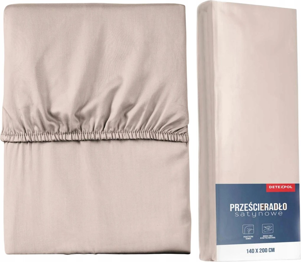 Mikroszatén Gumis Lepedő 160x200 Bézs