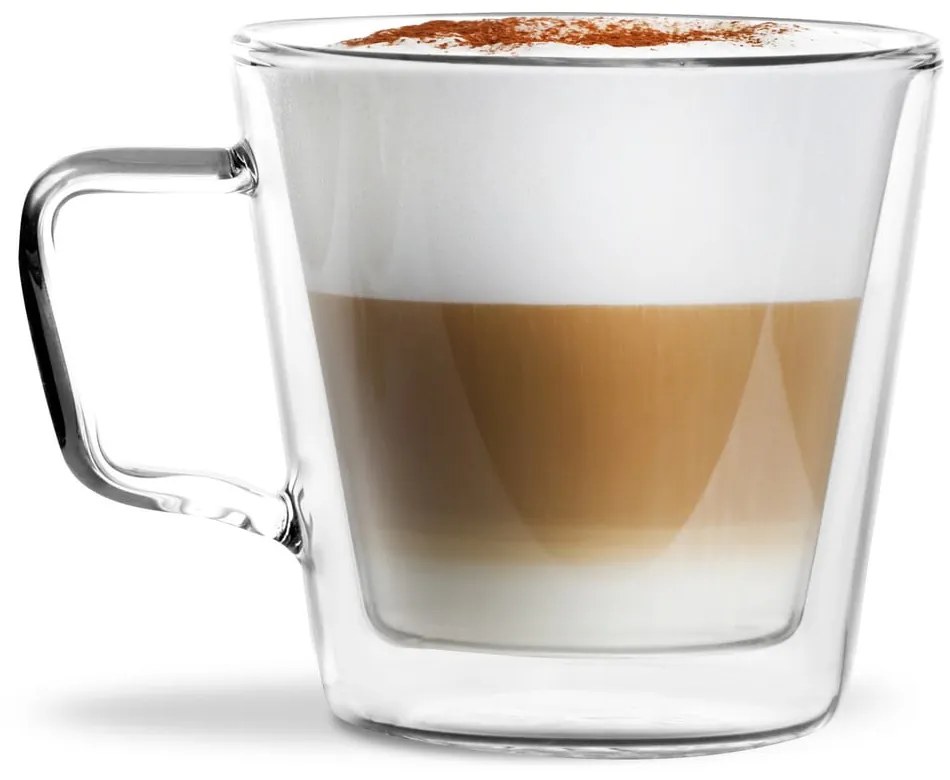 Üveg bögre szett 2 db-os cappucinóhoz-duplafalú 350 ml – Vialli Design