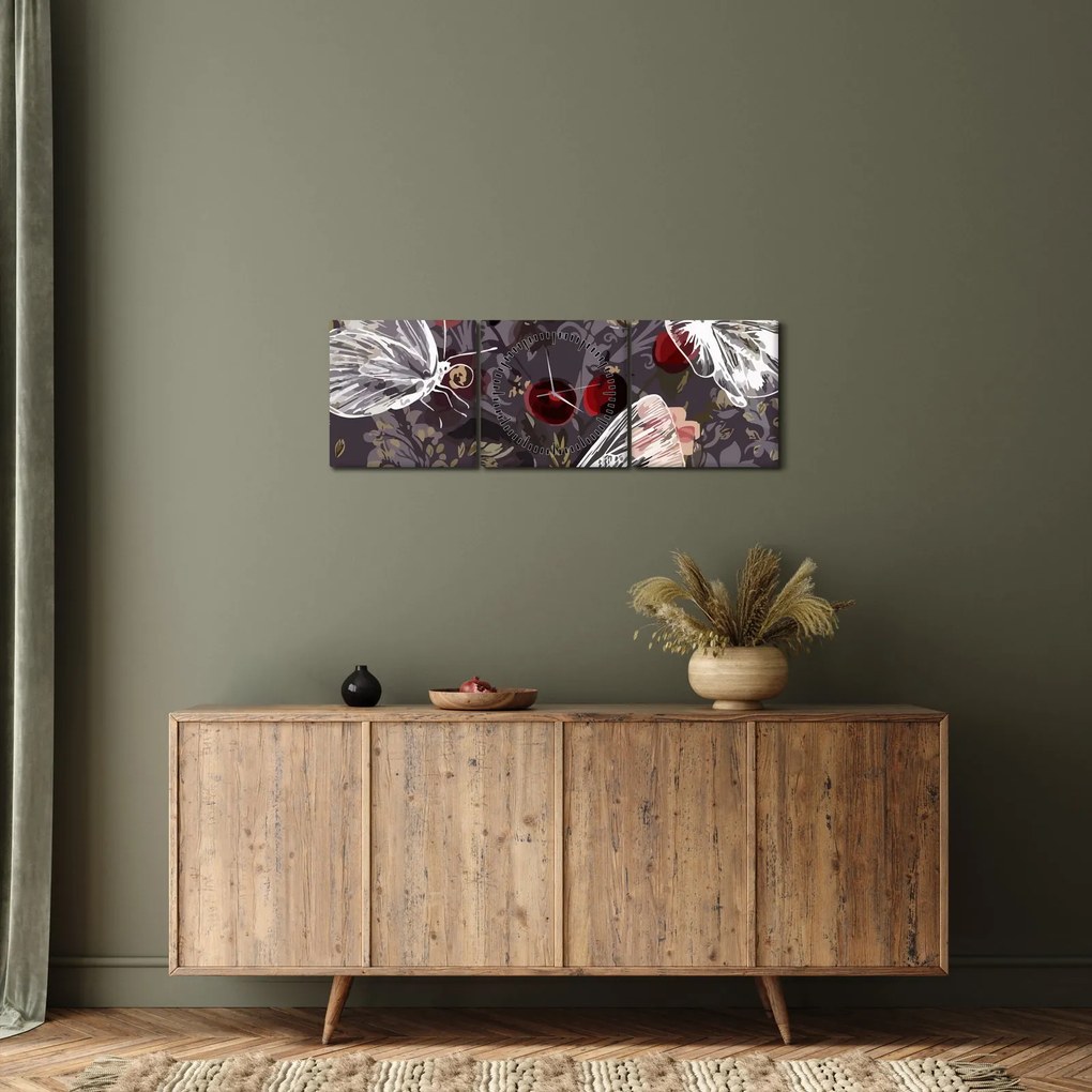 Pillangók képe (órával) (90x30 cm)