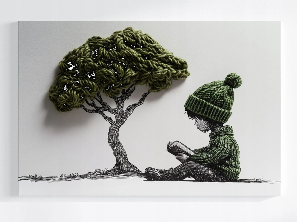 Canvas Vászonkép Gyerek Fiú Fa Könyv 3D Gyapjú 120x80