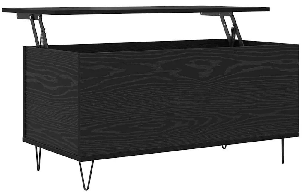 vidaXL Dohányzóasztal Musta tammi 90 x 44.5 x 45 cm Faanyag