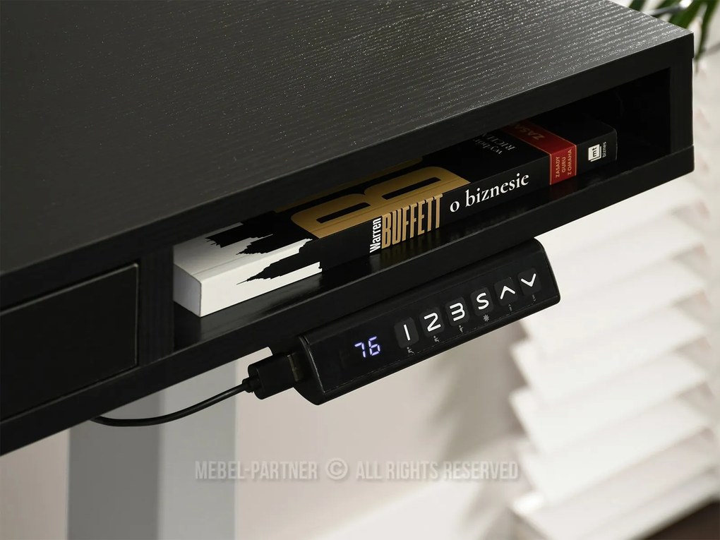 PC asztal Osto 120 (fekete fa + fehér). 1109826