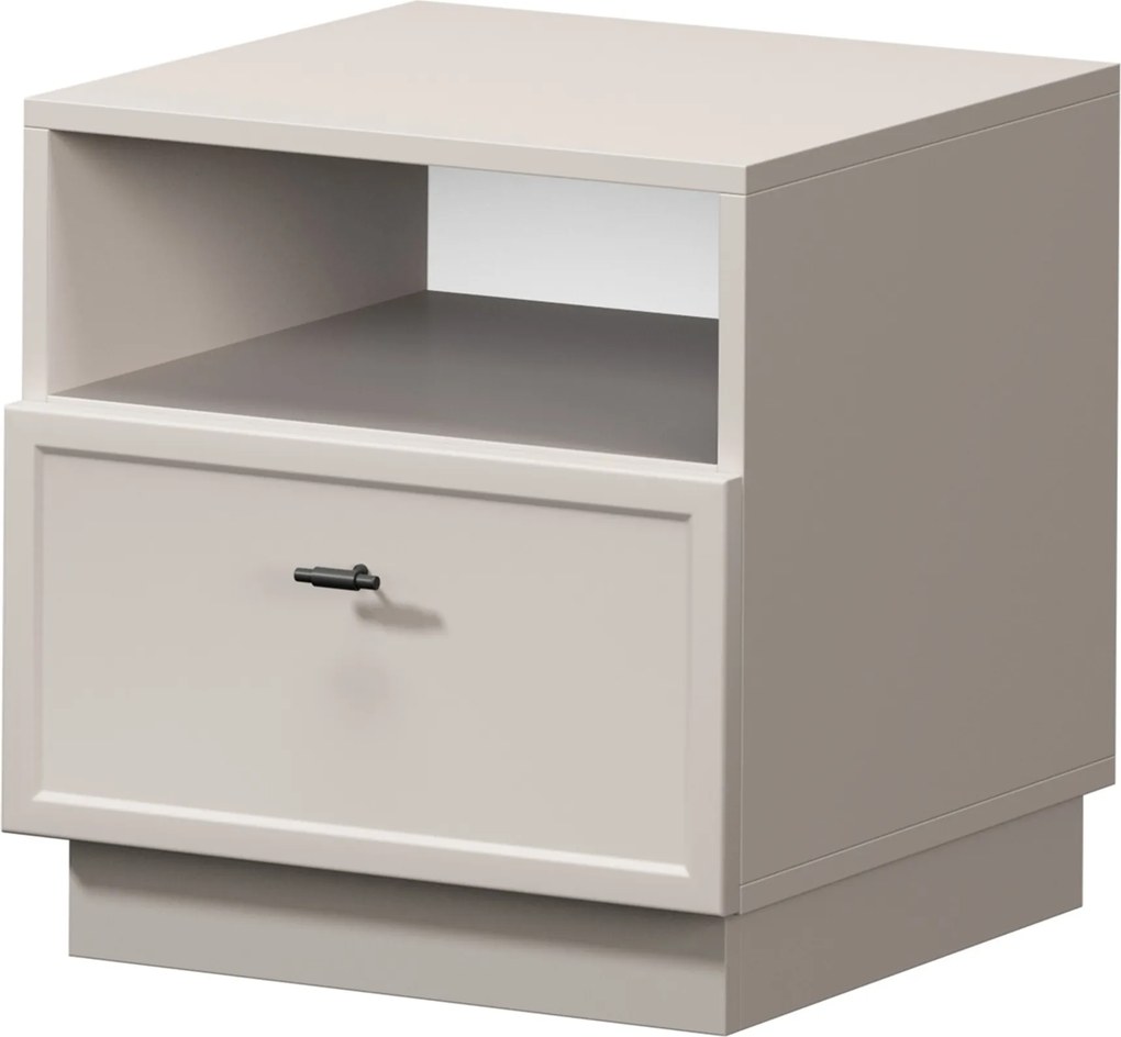 Lorini éjjeliszekrény fiókkal 45 cm - kasmír / fekete T-bar fogantyú