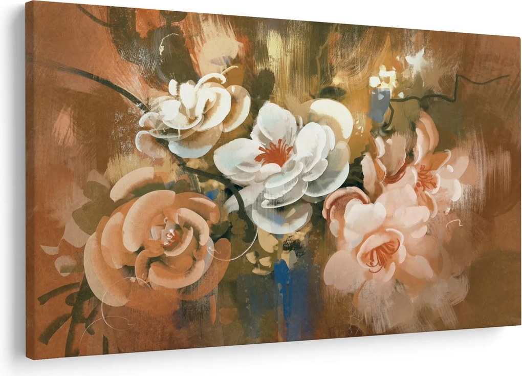 Kép - Festett csokor virág (90x60 cm)