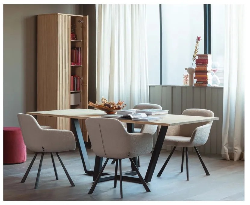 Natúr színű ruhásszekrény tölgyfa dekorral 60x210x42 cm Gravure – WOOOD