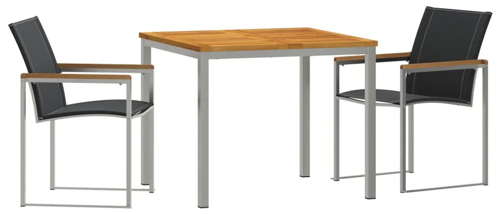 Kertiétkezőkészlet 3 pcs Tömör Teakfa