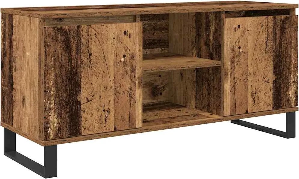 vidaXL TV szekrény Öreg fa 104 x 35 x 50 cm Faanyag