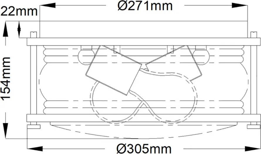 Quintiesse ASHLAND BAY QN-ASHLANDBAY-F-NBR-BATH Süllyesztett mennyezeti lámpa 2x60W/E27 IP44
