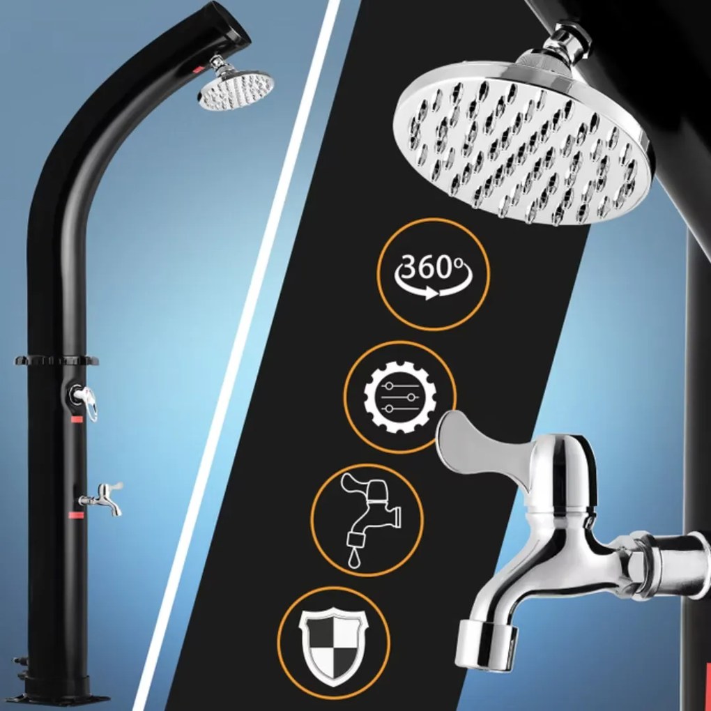 BOW napelemes zuhanyzó, 20l, fekete Monzana