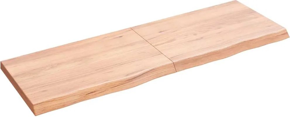 vidaXL világosbarna kezelt tömör tölgyfa asztallap 120x40x(2-4) cm