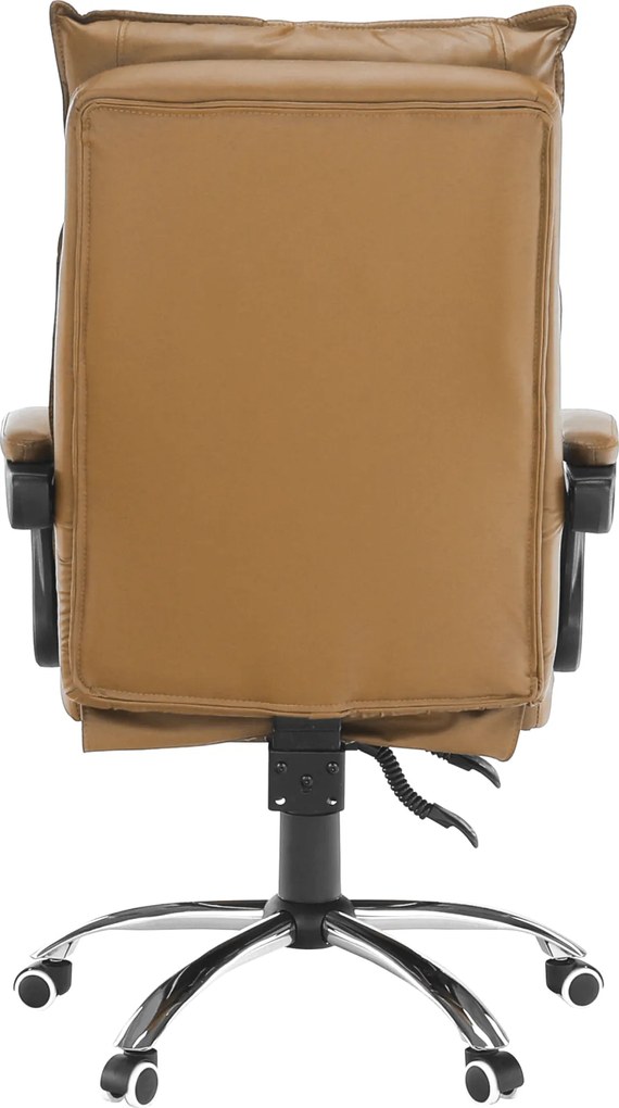 Irodai szék lábtartóval, textilbőr barna, DRAKE