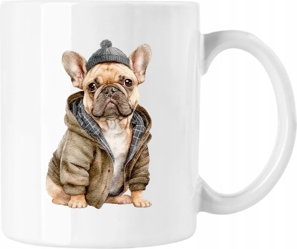 Bulldog Mopsz Kutya Bögre 5 Fehér 330ml