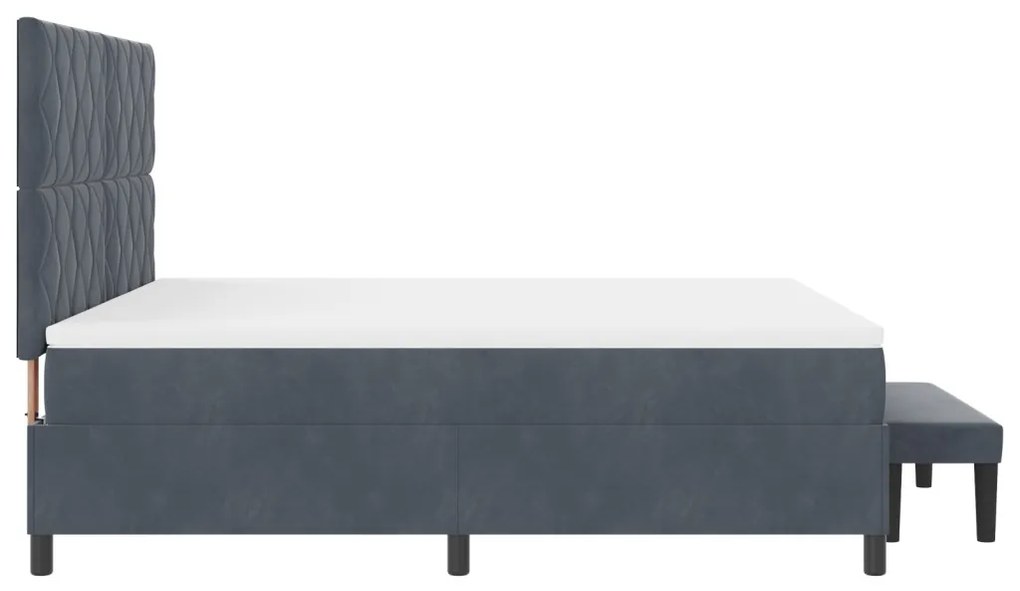 Box Spring Ágy Matrac &amp; Pad Közép Szürke 180x200 cm Velúr