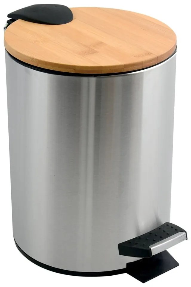 Matt ezüstszínű acél pedálos szemetes 5 l Adonis – Spirella