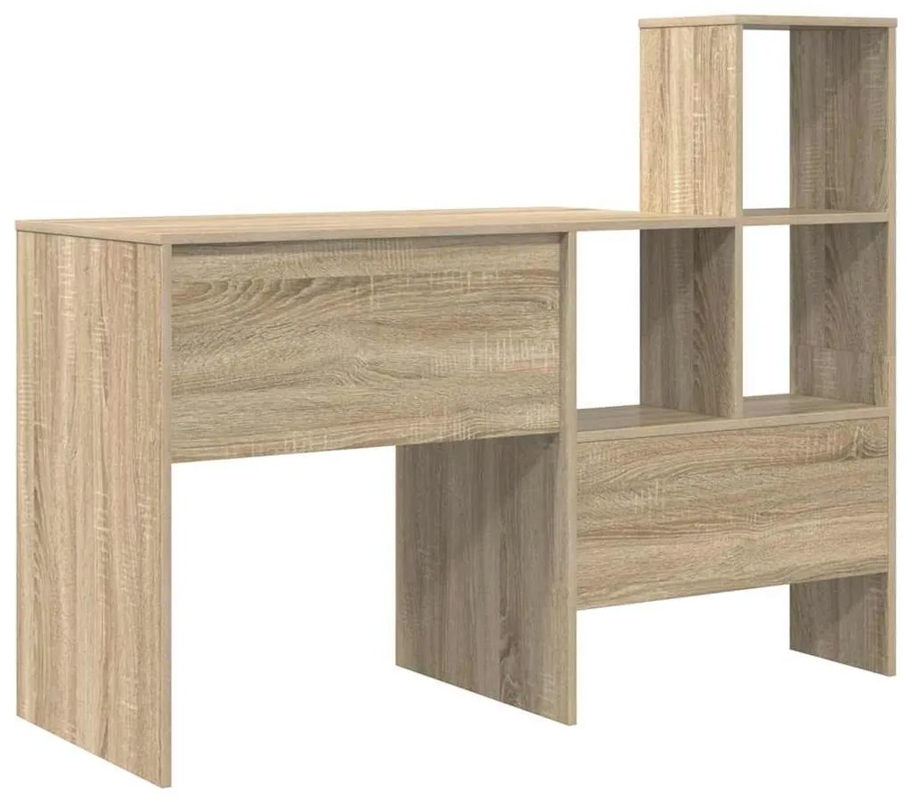 Asztal polcokkal sonoma tölgy 131.5 x 50 x 106.5 cm Faanyag