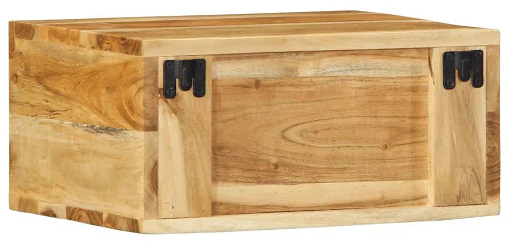 tömör akácfa falra szerelhető TV-szekrény 40x30x19 cm