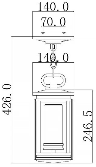 Kichler KL-SOUTH-HOPE8-S-Kültéri csillár láncon SOUTH HOPE 1xE14/60W/230V IP44